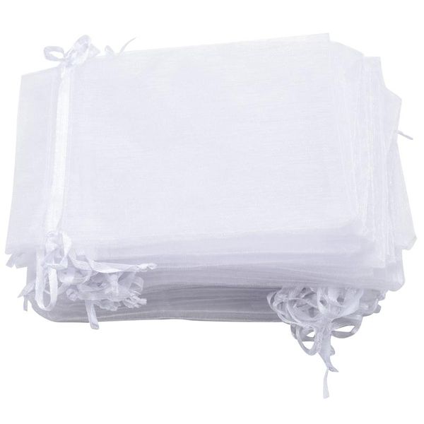 

jewelry pouches, bags 50 pieces 4 by 6 inch organza gift drawstring pouches wedding party favor, Pink;blue