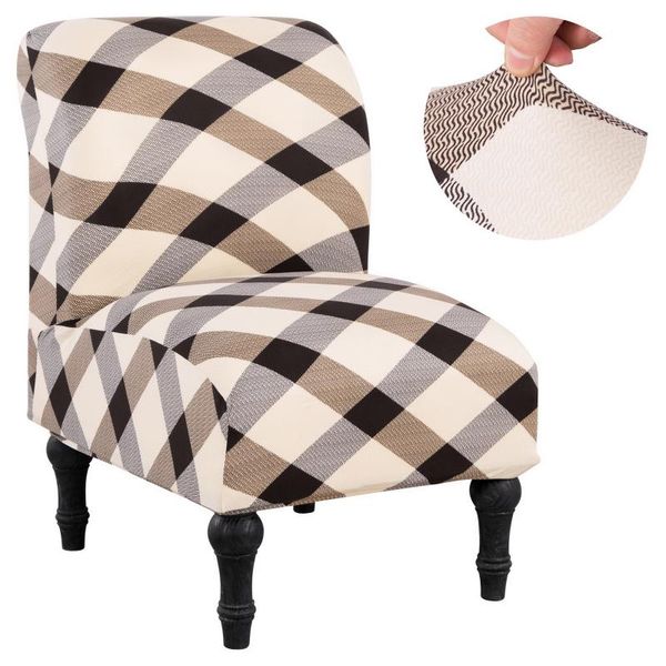 

printed armless chair cover slipper dining seat slipcover spandex removable covers