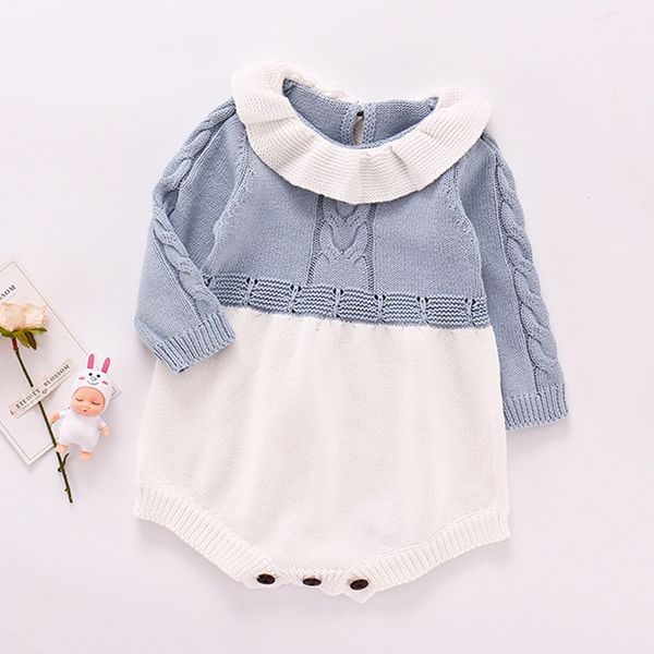 

clothing sets winter romper born baby girl long sleeve knitting warm jumpsuit playsuit outwear clothes kb68, White