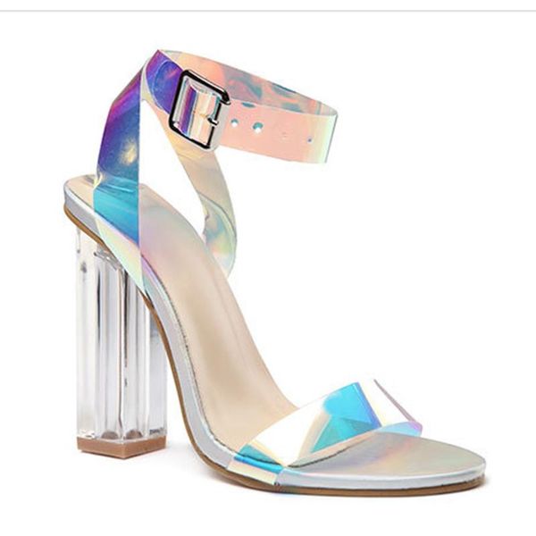 

dress shoes korean version of open-toe high-heeled with buckle female social thick heel sandals summer, Black