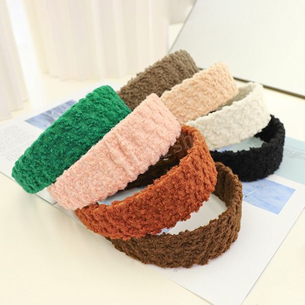 

vintage winter wool bezel hairband women clips hair accessories girls headband opaska do wlosow bandeau femme diademas, Slivery;white