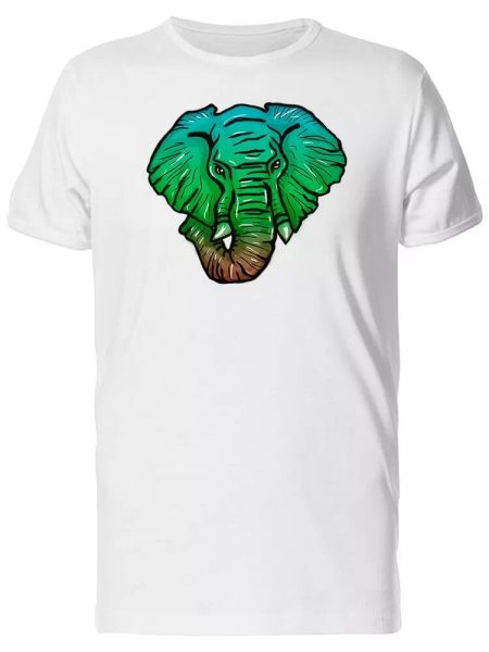 

green gradient elephant men's tee -image by shutterstock, White;black