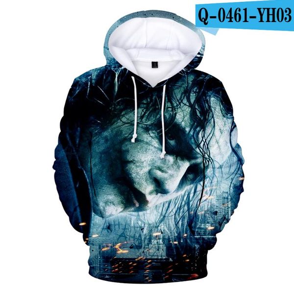 

men's hoodies & sweatshirts sports shirts brand clown 3d printing pullovers wholesale and retail, Black