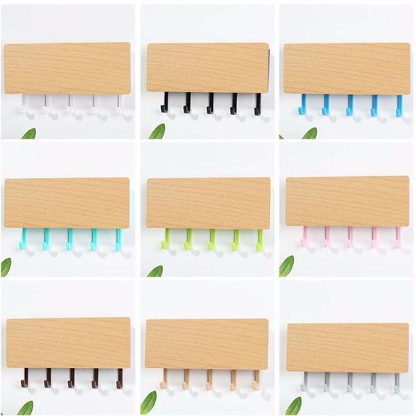 

hooks & rails strong well wood storage rack modern simplicity wall hook door back key hanger home decoration hanging