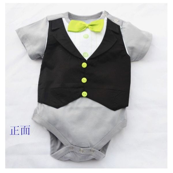 Babybodys schwarze Jungen BodySuit 100% Baumwolle Neugeborene Kostüme Körper Bebe Ropa Tuxedo 210413