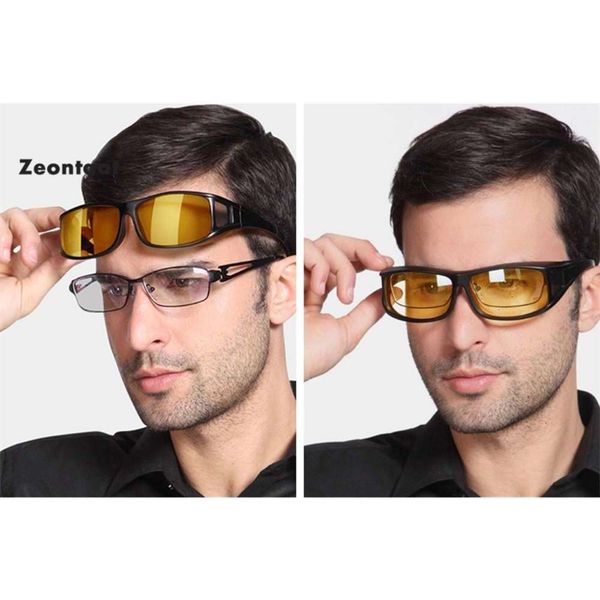

sunglasses zeontaat nightvision driver goggles yellow lens car driving glasses uv protection polarized sunglasses eyewear, Black