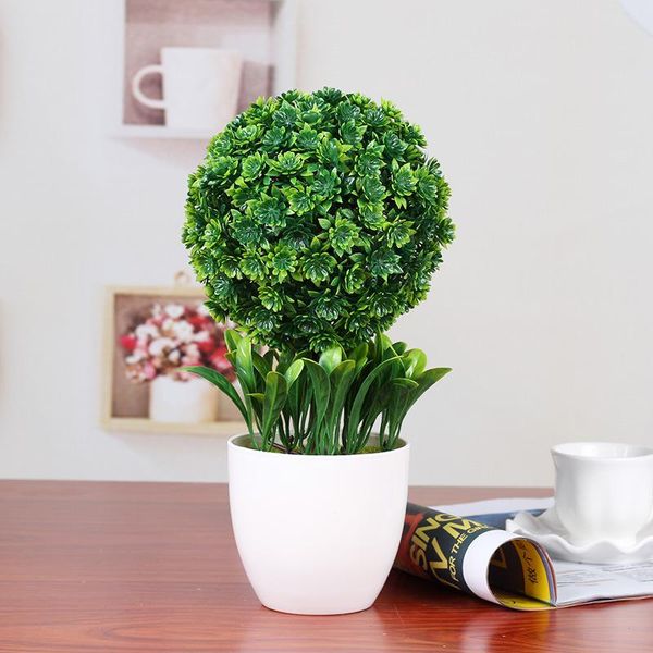 

artificial flower potted set deskfake plants bonsai plastic vase wedding christmas decoration for home gift decorative flowers & wreaths