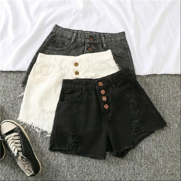 

white women short jean shorts summer womens denim casual black jeans mujer plus size feminino gray, White;black