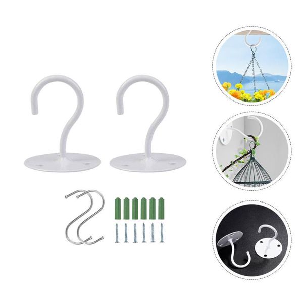 

4pcs heavy duty hooks wall mounted flower basket hanging ceiling & rails