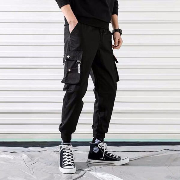 

men's pants 2021 mens black joggers cargo male streetwear overalls sweatpants