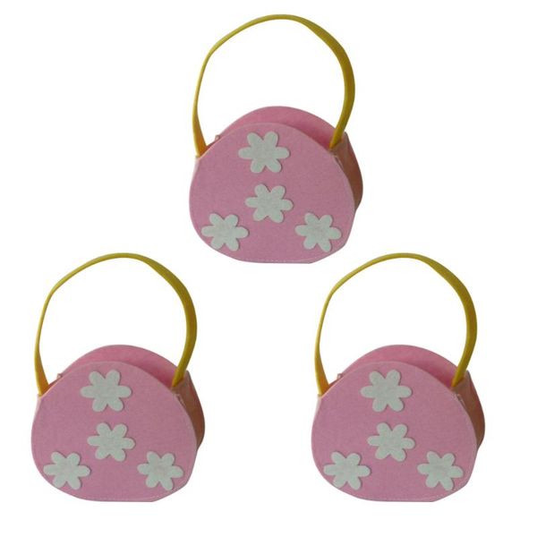 

3pcs egg shaped candy bag easter party storage pouch cartoon flower gift ) wrap