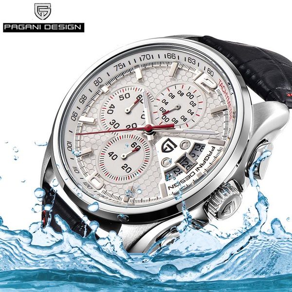 

wristwatches watches mens chronograph waterproof men's military sports watch leather quartz for men relogio masculino, Slivery;brown