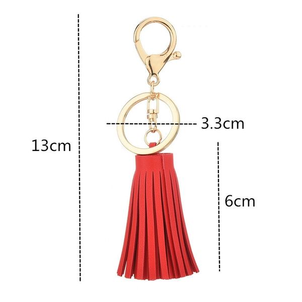 

factory triple casual new pu leather fashion tassels women keychain bag pendant alloy car key chain ring holder trendy jewelry