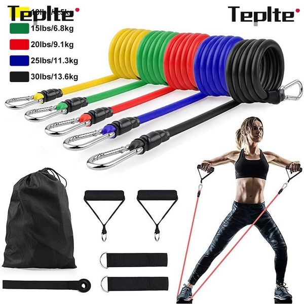 

11pcs/set latex resistance bands exercise home workout yoga training tubes pull rope rubber expander elastic for fitness
