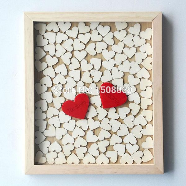 

other event & party supplies personalized wedding guest book,wooden anniversary book,custom family last name heart book