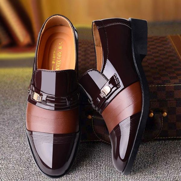 

men's shoes 2021 spring business formal wear hollow leather footwear perforated all-match dress, Black