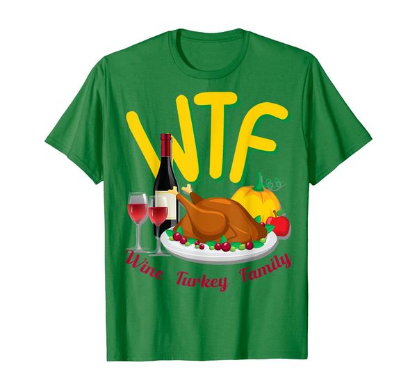 

cute thanksgiving day gift funny wtf wine turkey family t-shirt, White;black
