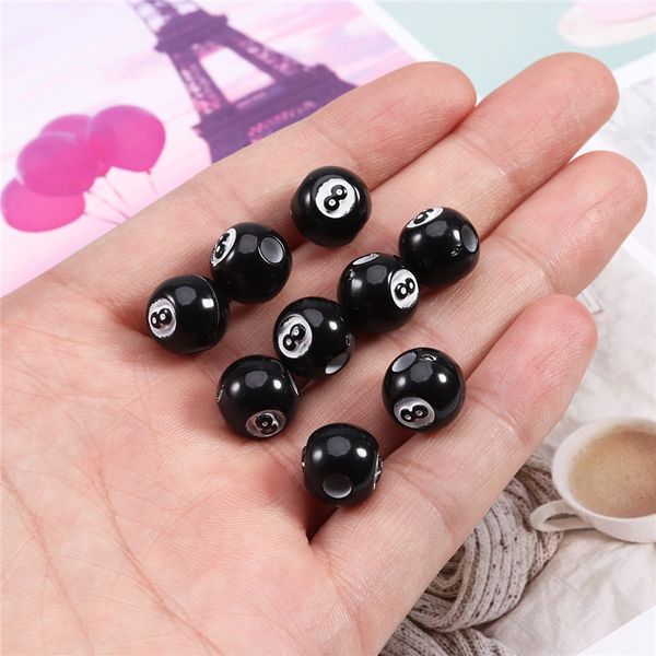 

black acrylic billiards shape round beads beaded accessories spacer loose beads diy jewelry making findings