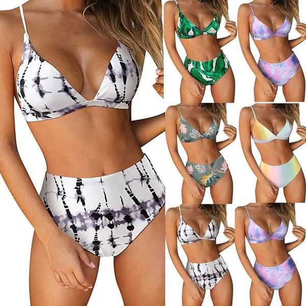 

swimwear woman swimsuit bikini 2021 push up set bathing suit women print floral beachwear biquini two piece women's, White;black