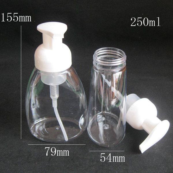 

12pcs 250ml 300ml clear disposable disinfectant bottle hand wash gel press plastic white pump head empty container storage bottles & jars