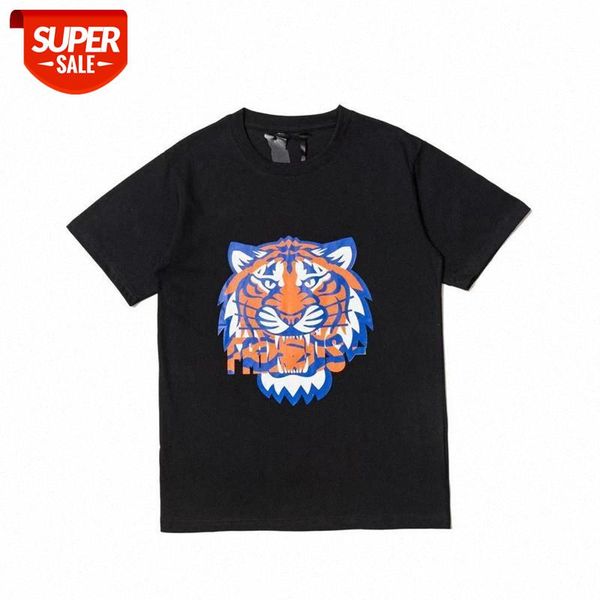 

summer fashion tiger letter big v printing male and female youth european version plus size short-sleeved t-shirt #wh6b, White;black