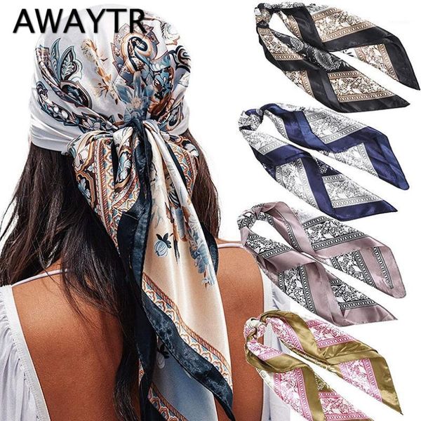 

fashion leopard print satin head scarf hair bands for girls women headband scarfs body glitter turban bandanas headwear1