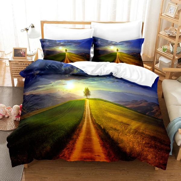

bedding sets beauty tree road set single twin full  king size sky bed children's kid bedroom duvetcover 002