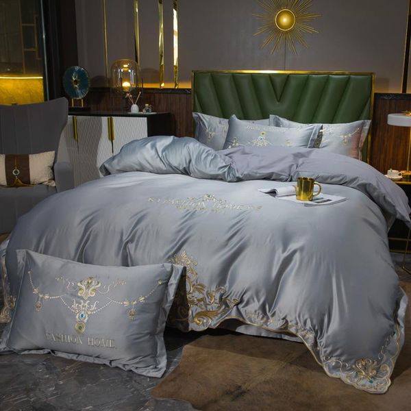 

bedding sets michiko home textile european light luxury duvet cover bed sheet pillowcase pure cotton solid color double four piece set