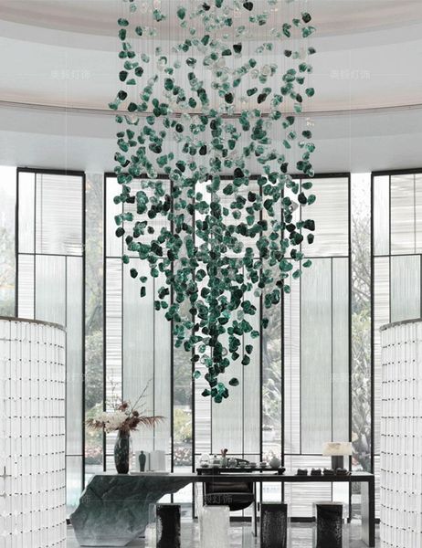 

pendant lamps various colors crystal stone el sales office conference room sand table post-modern lobby art glass pendants