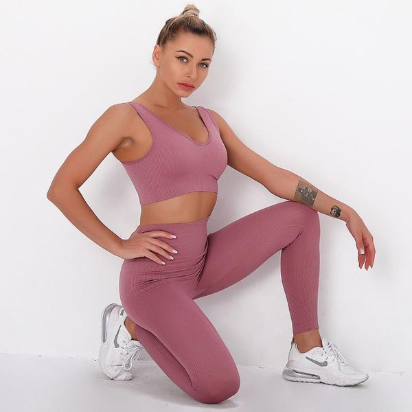 

yoga outfit gym seamless set fitness sportswear suits workout clothes for women push-up sports bra leggings training clothing 2 pcs