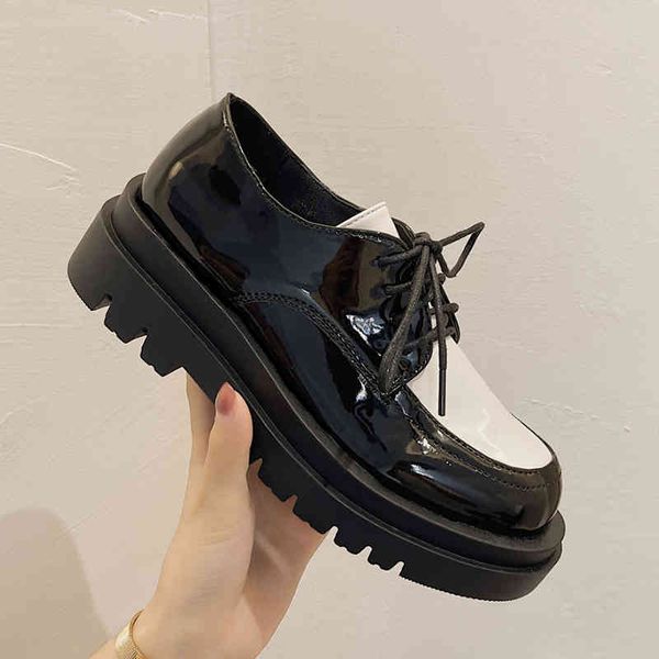 

dress shoes rimocy women's patent leather shoes, low and vintage lace, in mixed colours with thick background, oxford for women qjkv, Black