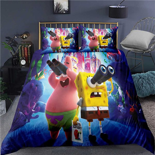 

selling cartoon spongebob 3d printing colorful bedding sets duvet cover-97