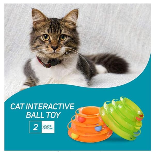 

cat toys tangpet three level toy tower tacker for pet kitten intelligence amusement disc