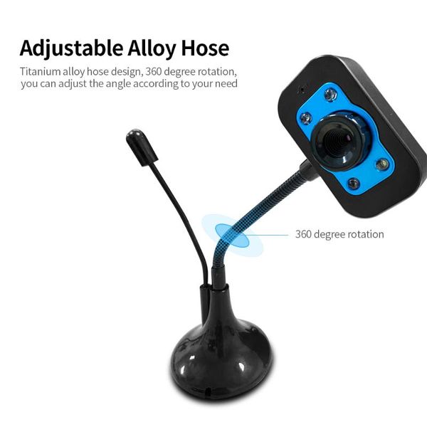 

webcams web camera with external microphone 480p usb webcam drive-fill light lamp plug and play for pc laptop