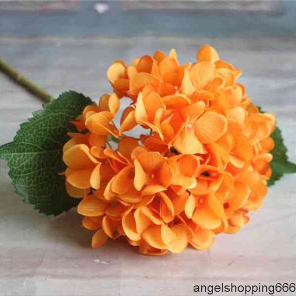 

47cm artificial hydrangea flower head fake silk single real touch hydrangeas 8 colors for wedding centerpieces home party decorative flowers