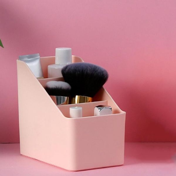 

plastic deskmakeup storage box home make up jewelry arrange case simple office stationery sundries shelf boxes & bins