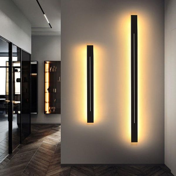 

wall lamp long strip light luxury living room tv background aisle staircase simple modern bedroom