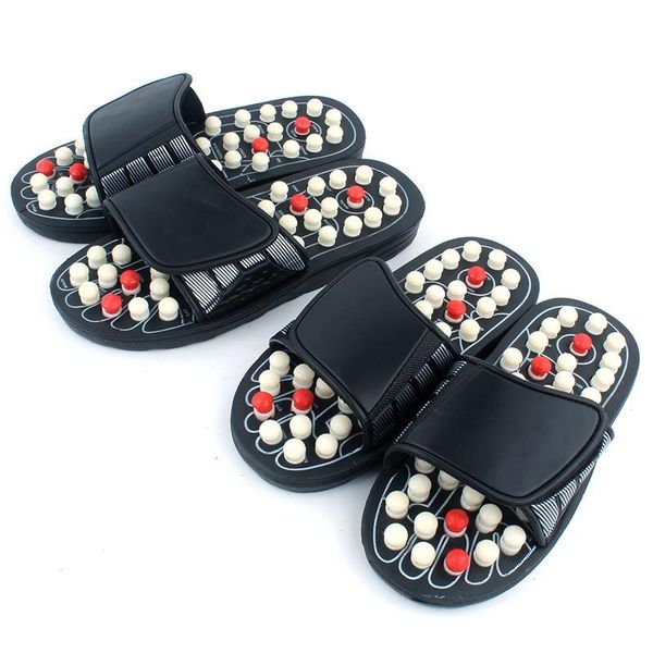 

slippers mr co massage sandal for men feet chinese acupressure therapy rotating foot massager shoes unisex, Black