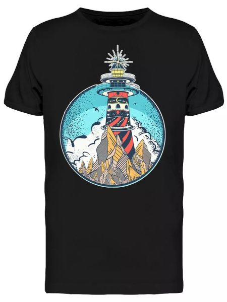 

Lighthouse Tattoo Art Tee Men's -Image by Shutterstock, White;black