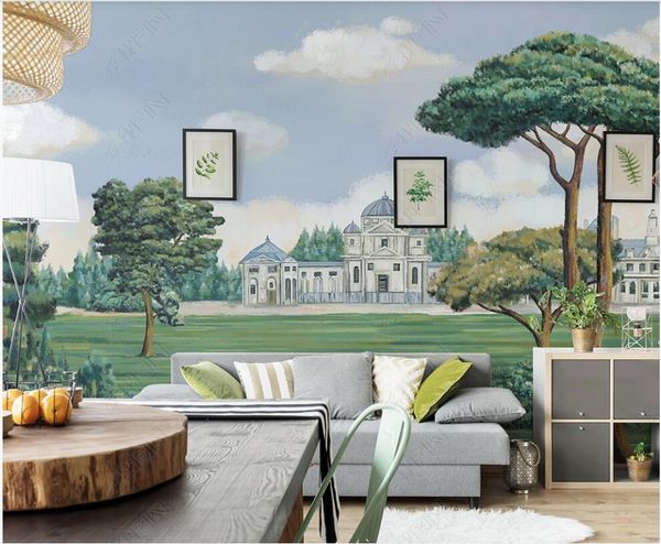 

3d wallpaper custom p mural hand painted european painting castle woods home decor 3d wall murals wallpaper for walls 3 d in the living room