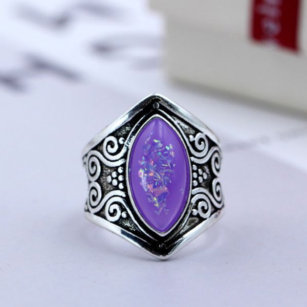 

2021 bohemian jewelry opal moonstone gems ring women engagement luxury jewelry mens wedding rings stainless steel jewelry fashion bague, White