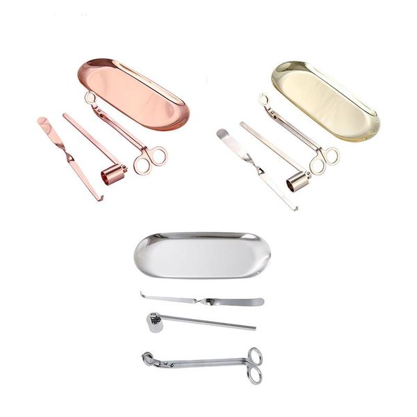 

party favor candle accessories snuffer trimmer hook tray stainless steel wicks holder dipper home decoration gold silver bronze