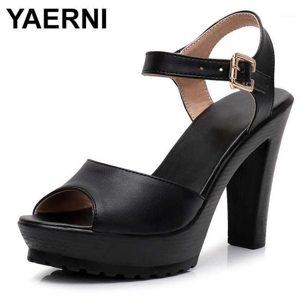 

sandals yaernisummer high heel platform black block ankle strap woman shoes1