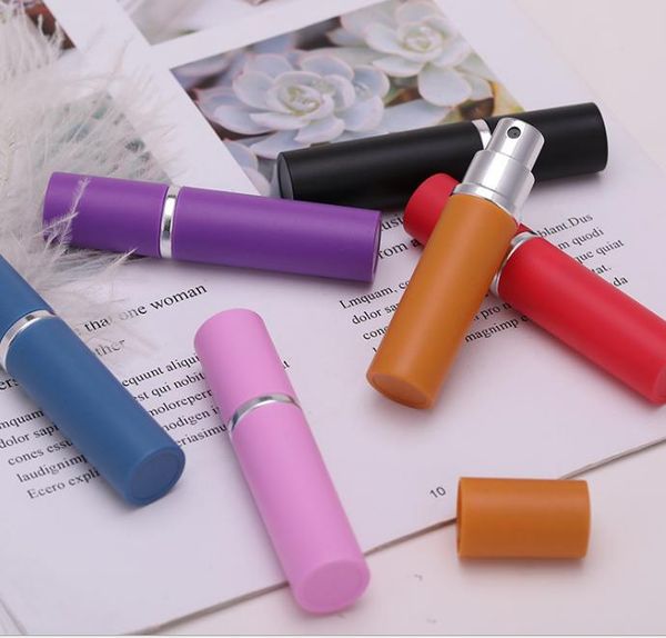 

7color mini empty spray perfume bottle 5ml aluminium anodized compact perfume atomiser fragrance empty glass scent-bottle