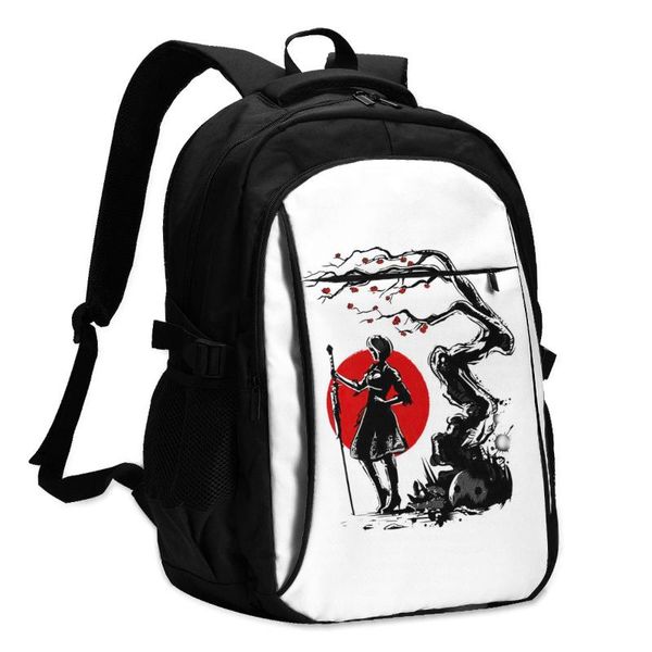 

backpack nier automata backpacks trekking male big charm charging usb bags