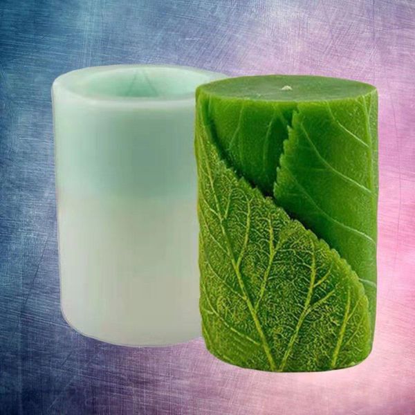 

craft tools leaves 3d candle silicone molds cylinder plaster resin mold soap making diy handmade home decor