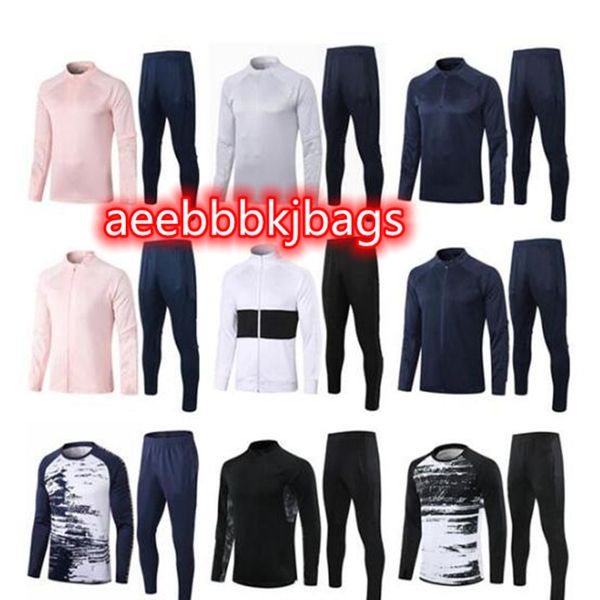 

2021 men pink tracksuit kids football training wear 20 21 blue soccer sets jogging kit, Black