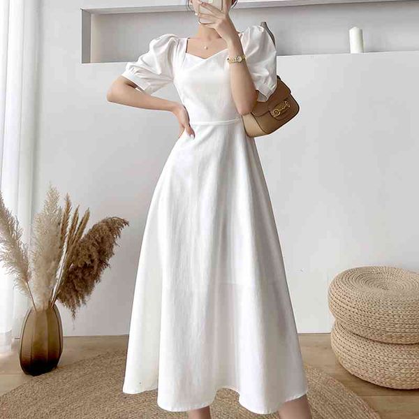 

casual dresses white long women summer office lady elegant for french vintage slim v-neck designer black rknk, Black;gray