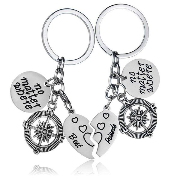 

keychains bbf friends friendship love gift keyrings for women (2pcs), Silver