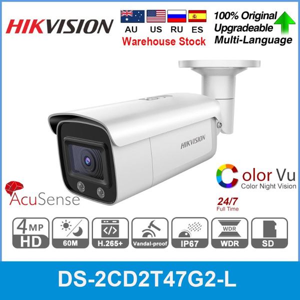 

cameras hikvision ds-2cd2t47g2-l acusense ip camera colorvu 4mp ipc h.265+ sd slot poe cctv face capture replace ds-2cd2t47g1-l
